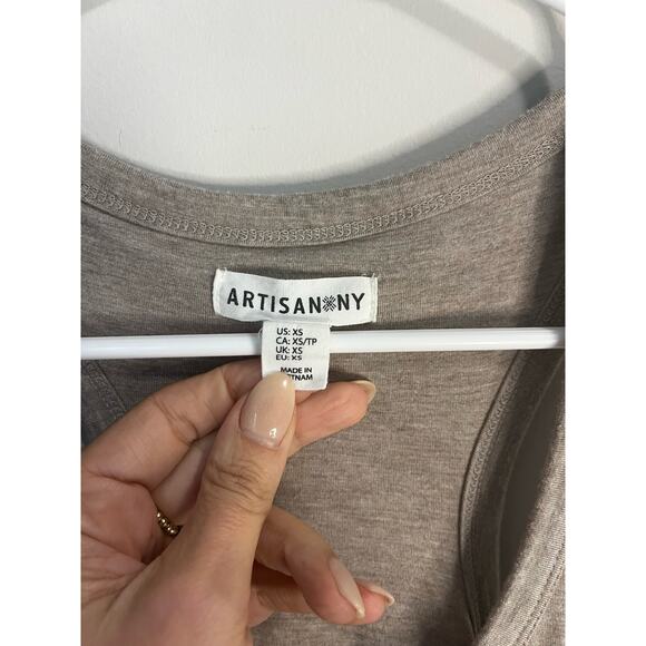 Artisan NY Maxi Dress Stretchy in Heather Beige sz. XS - Picture 2 of 3